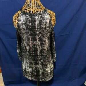 Black & Silver Cold Shoulder Top, XL